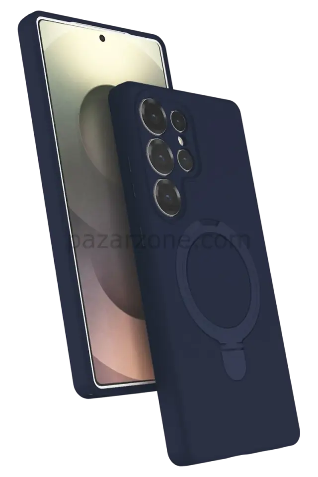 Newface Samsung Galaxy S24 Ultra Regal Magsafe Standlı Kapak - Lacivert