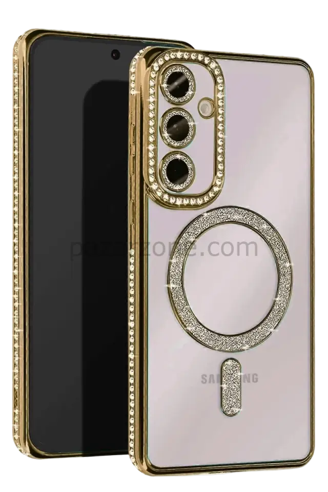 Newface Samsung Galaxy A56 Joke Simli Magneticsafe Kılıf - Gold