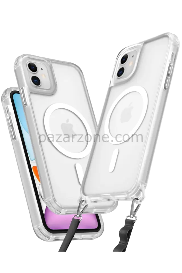 Newface Apple iPhone 12 Kılıf Enka Magsafe Silikon Kılıf - Şeffaf