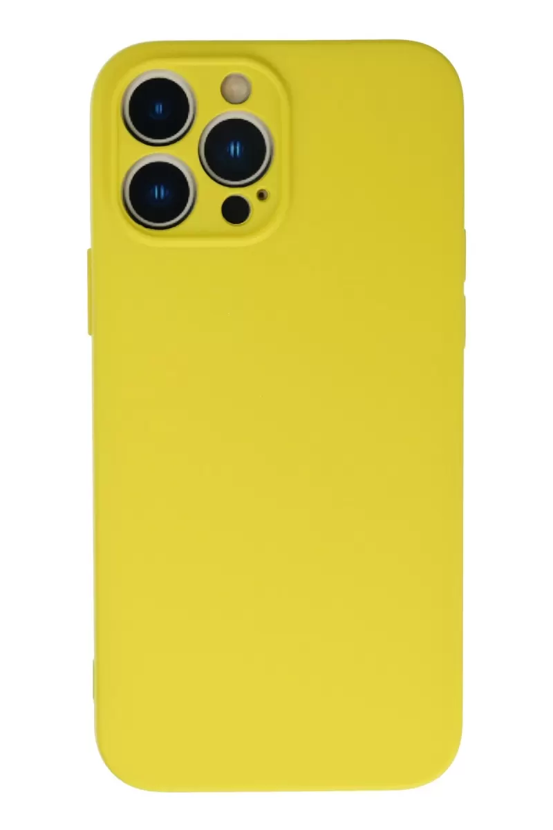 Newface Apple iPhone 13 Pro Kılıf Nano içi Kadife Silikon - Sarı