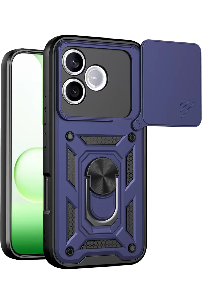 Newface Huawei Honor 600 Lite Pars Lens Yüzüklü Silikon - Lacivert