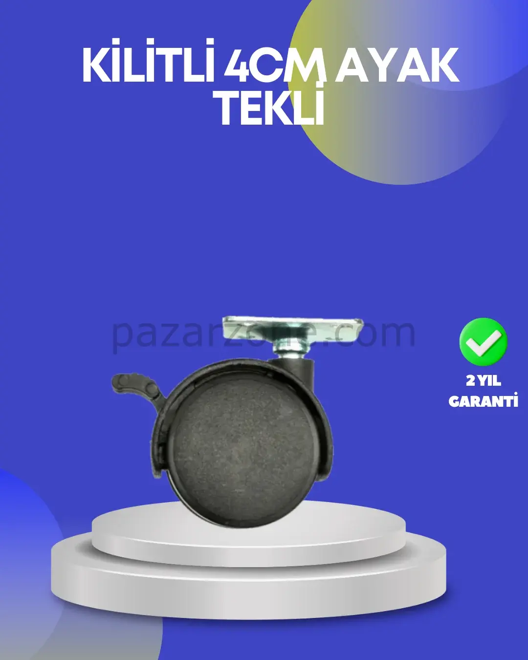 Dolap ve Raflar İçin 4 cm Kilitli Tekerlek Tekli