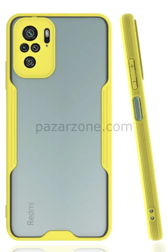 Newface Xiaomi Redmi Note 10 Kılıf Platin Silikon - Sarı