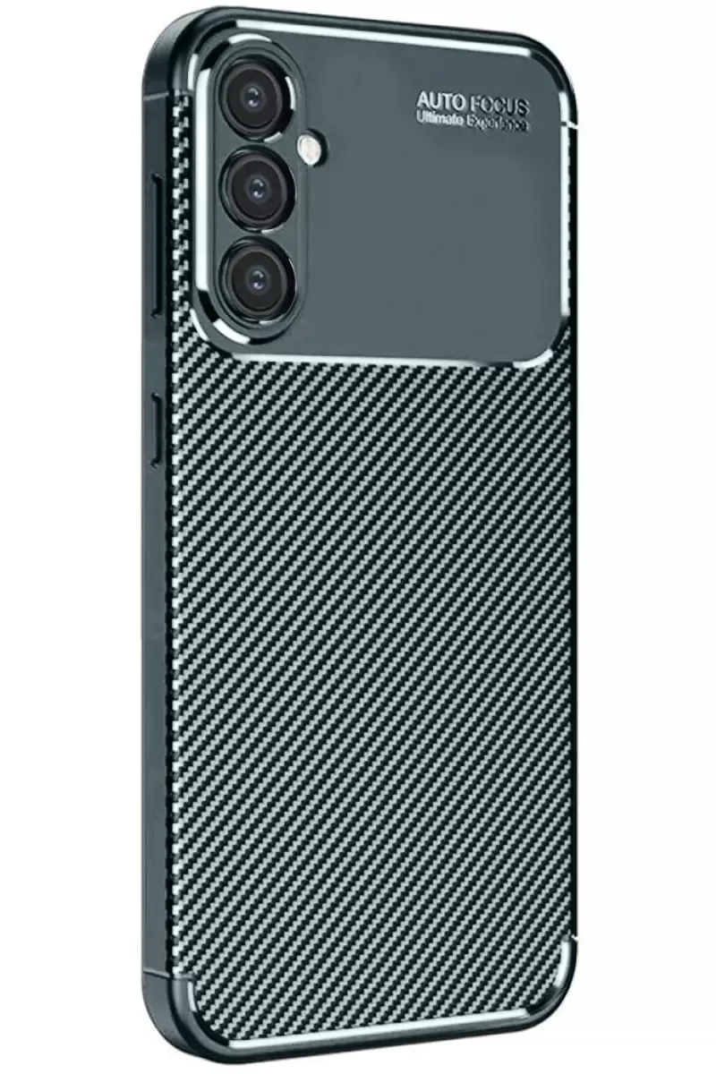 Newface Samsung Galaxy A26 Kılıf Auto Focus Karbon Kapak - Koyu Yeşil