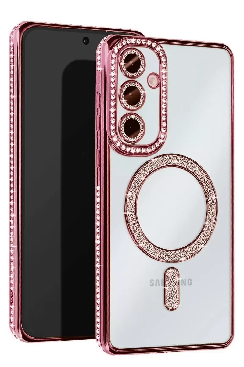 Newface Samsung Galaxy A56 Joke Simli Magneticsafe Kılıf - Pembe