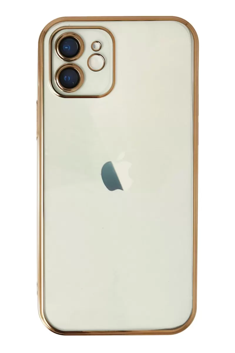 Newface Apple iPhone 12 Kılıf Razer Lensli Silikon - Gold