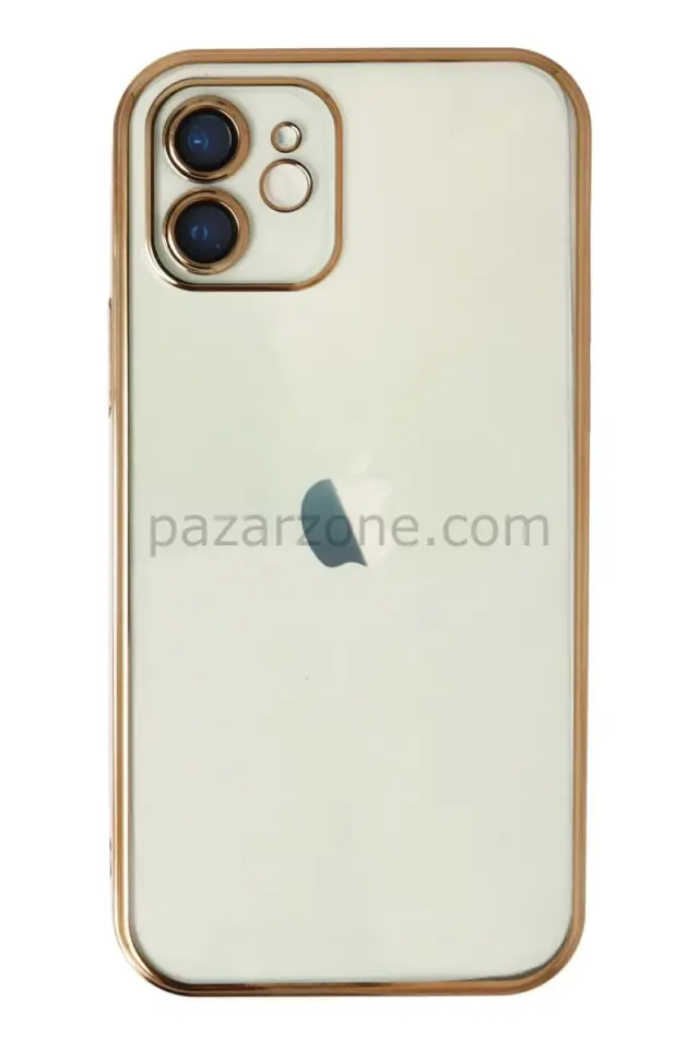 Newface Apple iPhone 12 Kılıf Razer Lensli Silikon - Gold