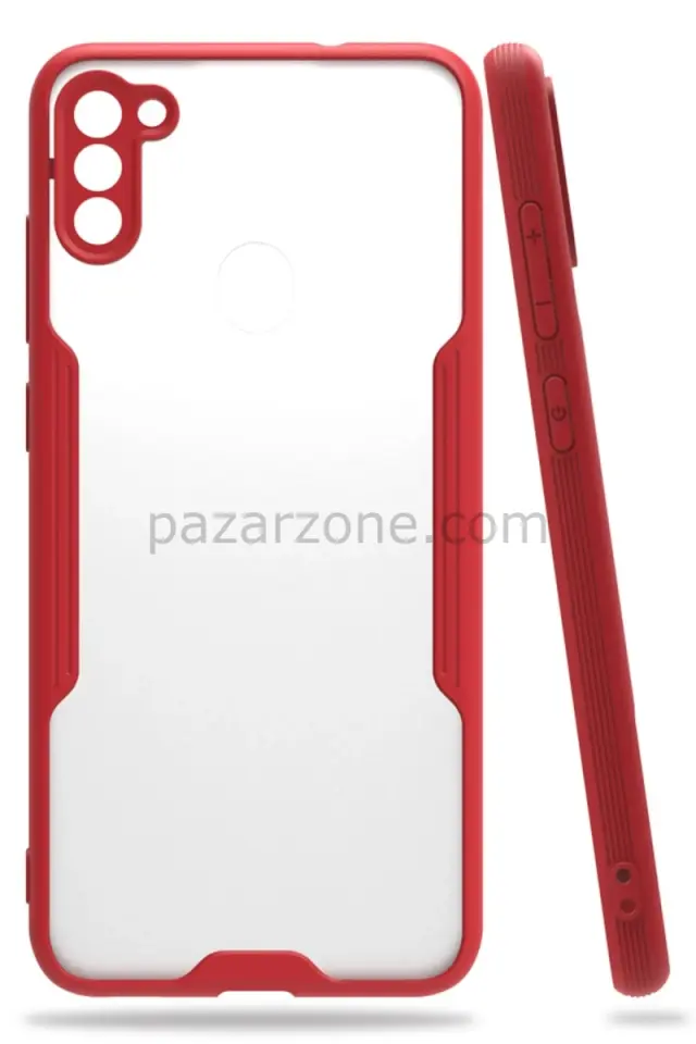 Newface Samsung Galaxy A11 Kılıf Platin Silikon - Kırmızı