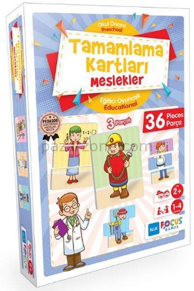 Blue Focus Tamamlama Kartları Meslekler - Eğitici Oyunlar 36 Parça