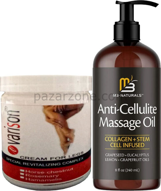 Varison 200 ml Bacak Bakım Kremi + Anti-Cellulite Massage Oil  240 ml Masaj Yağı