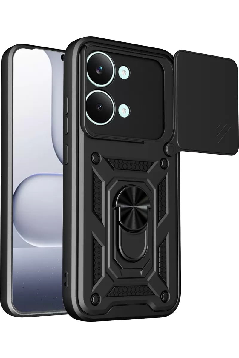 Newface Xiaomi Poco X8 Pro Max Pars Lens Yüzüklü Silikon - Siyah