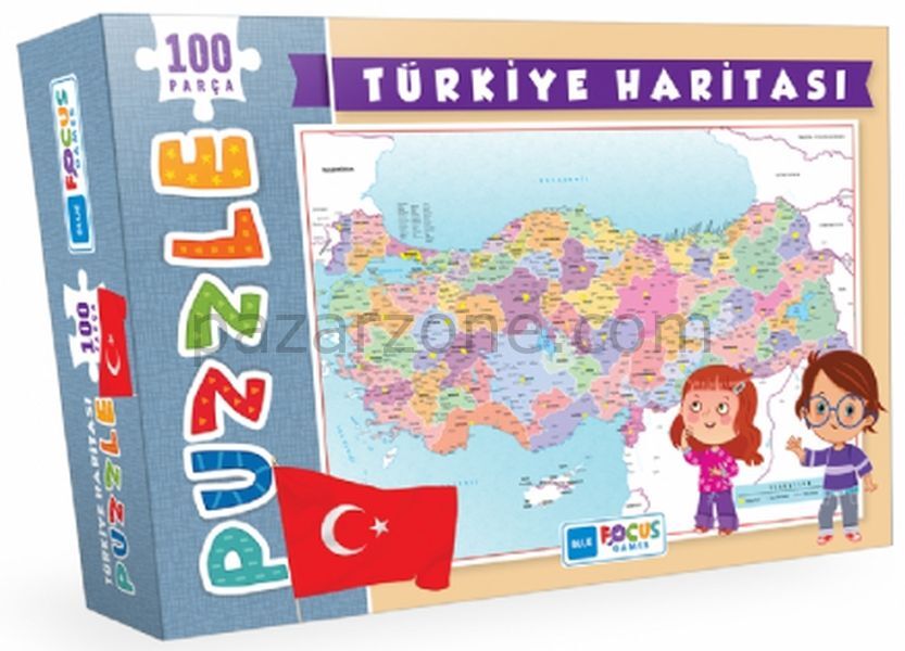 Blue Focus Türkiye Haritası - Puzzle 100 Parça
