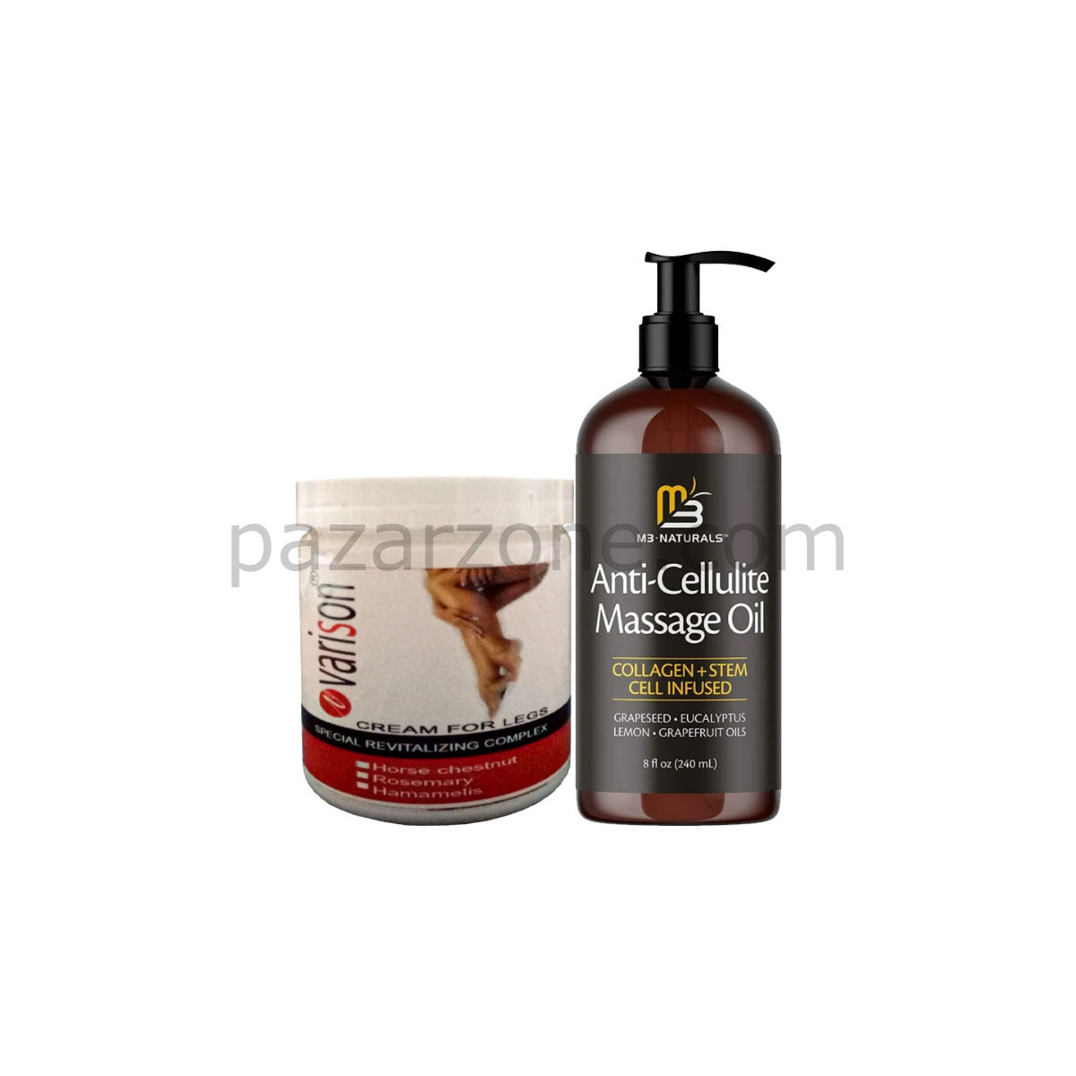 Varison 200 ml Bacak Bakım Kremi + Anti-Cellulite Massage Oil  240 ml Masaj Yağı