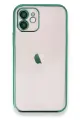 Newface Apple iPhone 12 Kılıf Razer Lensli Silikon - Yeşil