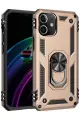 Newface Apple iPhone 12 Kılıf Sofya Yüzüklü Silikon Kapak - Gold