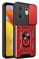 Newface İnfinix Zero 30 4G Kılıf Pars Lens Yüzüklü Silikon - Kırmızı