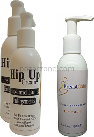 Hintohu Hipup Hip Enlargement Cream Kalça Kaldırma , Vücut Kremi 120 ml 2 Adet+Breastgain Toparrlayıcı GöğüsBakım Kremi