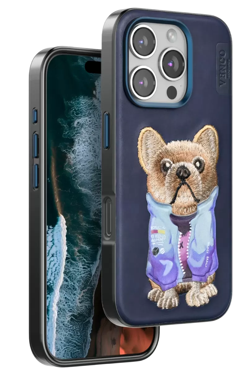 Venco Apple iPhone 16 Pro Cute Desenli Kapak - Lacivert