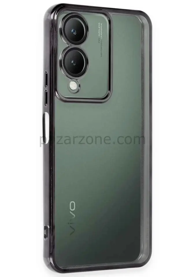 Newface Vivo Y17S Kılıf Razer Lensli Silikon - Siyah