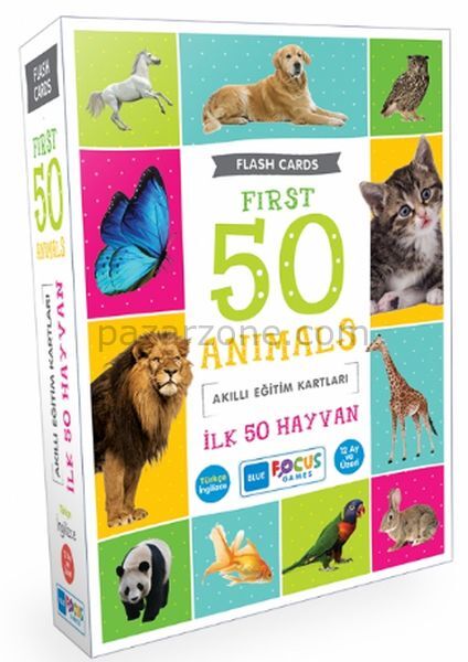 Blue Focus İlk 50 Hayvan - Akıllı Eğitim Kartları