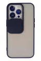 Newface Apple iPhone 13 Pro Kılıf Palm Buzlu Kamera Sürgülü Silikon - Lacivert