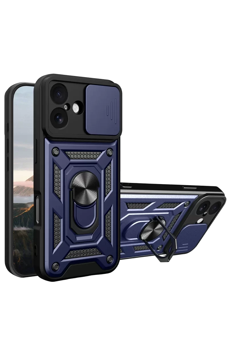 Newface Apple iPhone 17 Pars Lens Yüzüklü Silikon - Lacivert