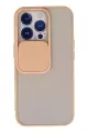 Newface Apple iPhone 13 Pro Kılıf Palm Buzlu Kamera Sürgülü Silikon - Pembe