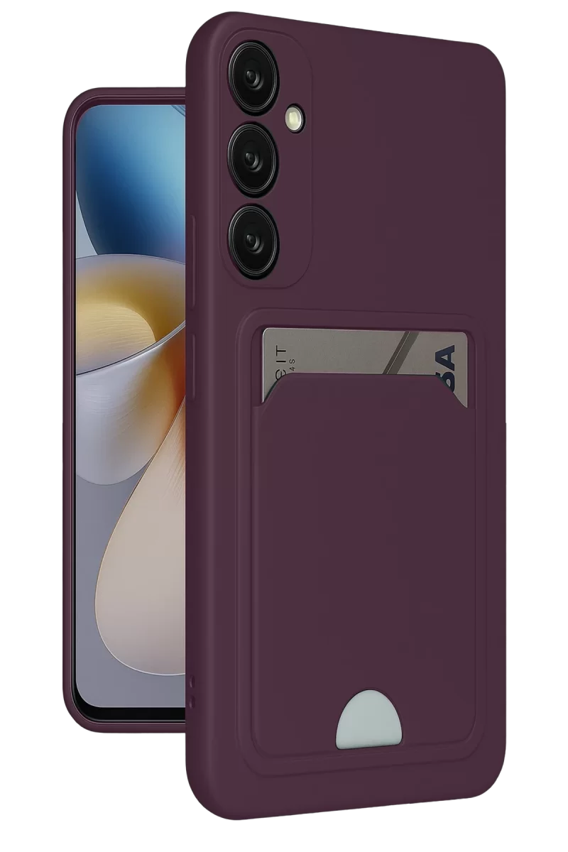Newface Samsung Galaxy A26 Kılıf Kelvin Kartvizitli Silikon - Derin Mor