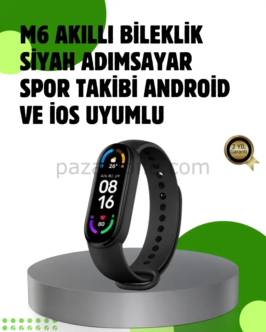 Bluetooth 5.0 Akıllı Bileklik – Kalp, Uyku ve Aktivite Takibi