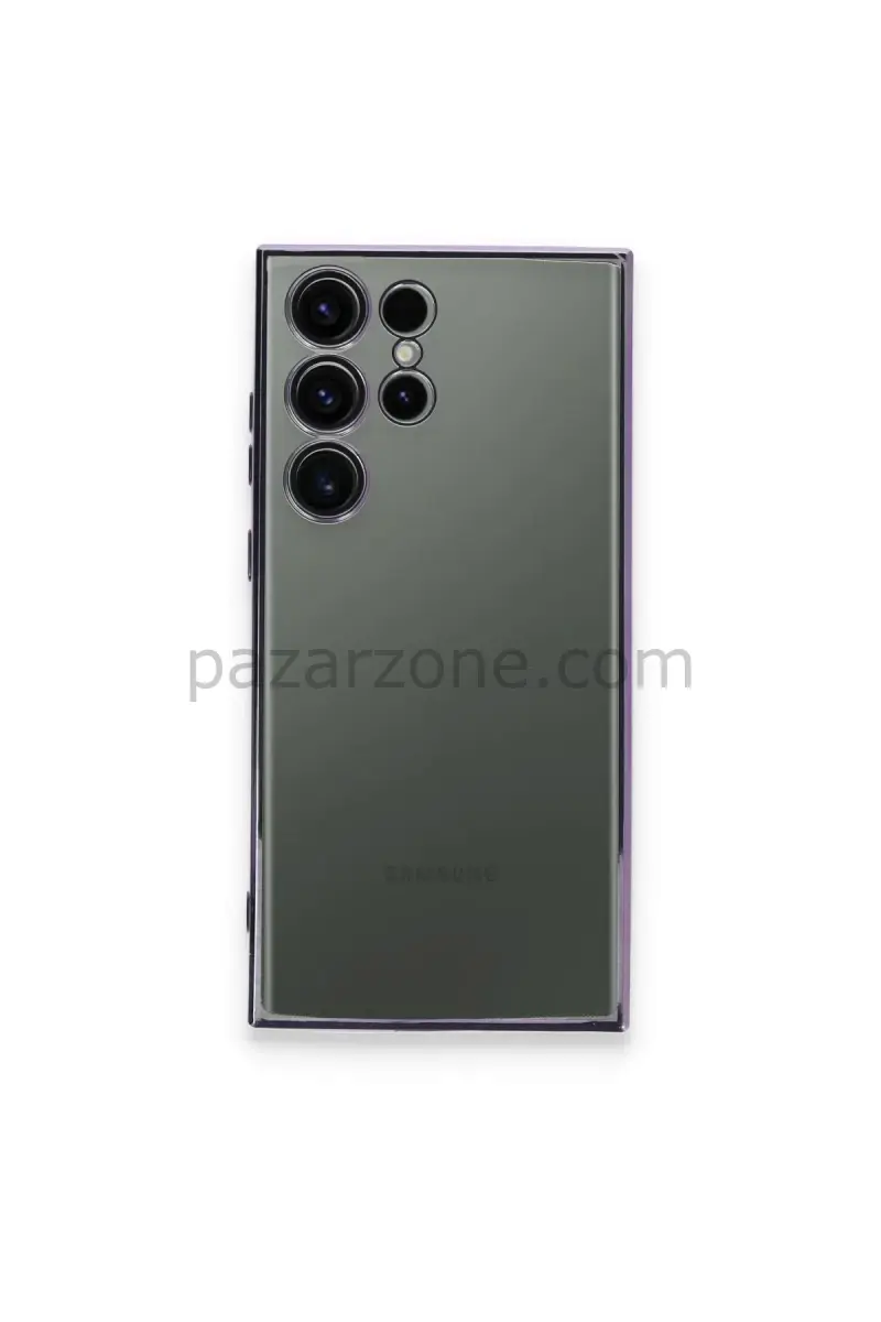 Newface Samsung Galaxy S24 Ultra Kılıf Razer Lensli Silikon - Siyah