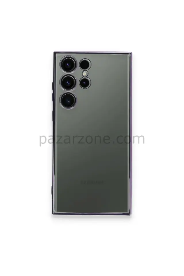 Newface Samsung Galaxy S24 Ultra Kılıf Razer Lensli Silikon - Siyah