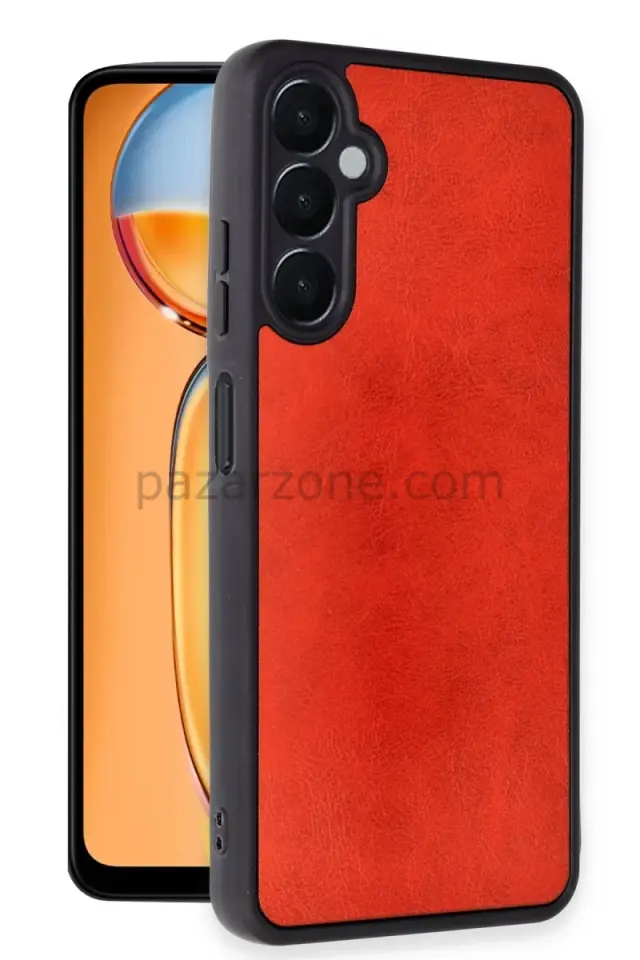 Newface Samsung Galaxy A56 Kılıf Aras Deri Kapak - Kırmızı
