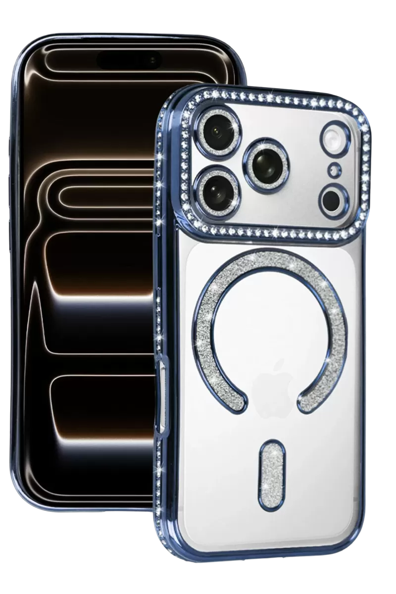 Newface Apple iPhone 17 Pro Joke Simli Magneticsafe Kılıf - Mavi