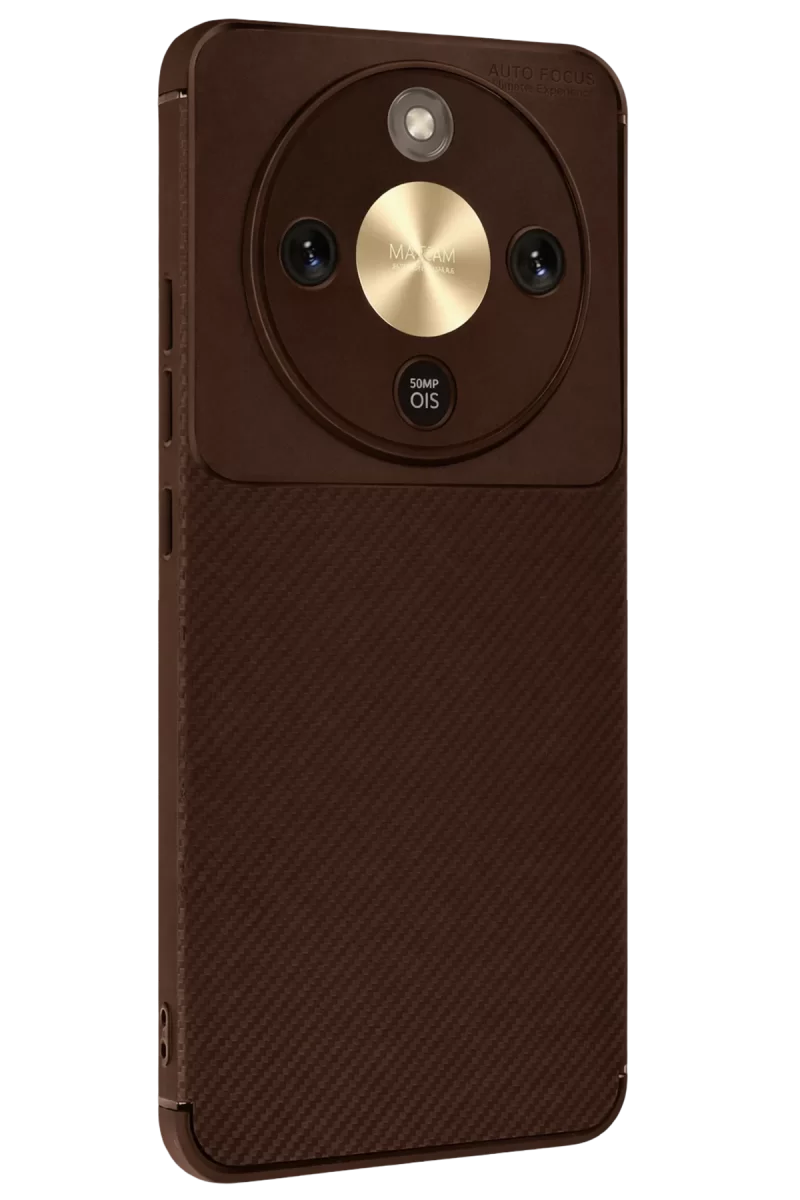 Newface Huawei Honor Magic 8 Lite Auto Focus Karbon Kapak - Kahverengi