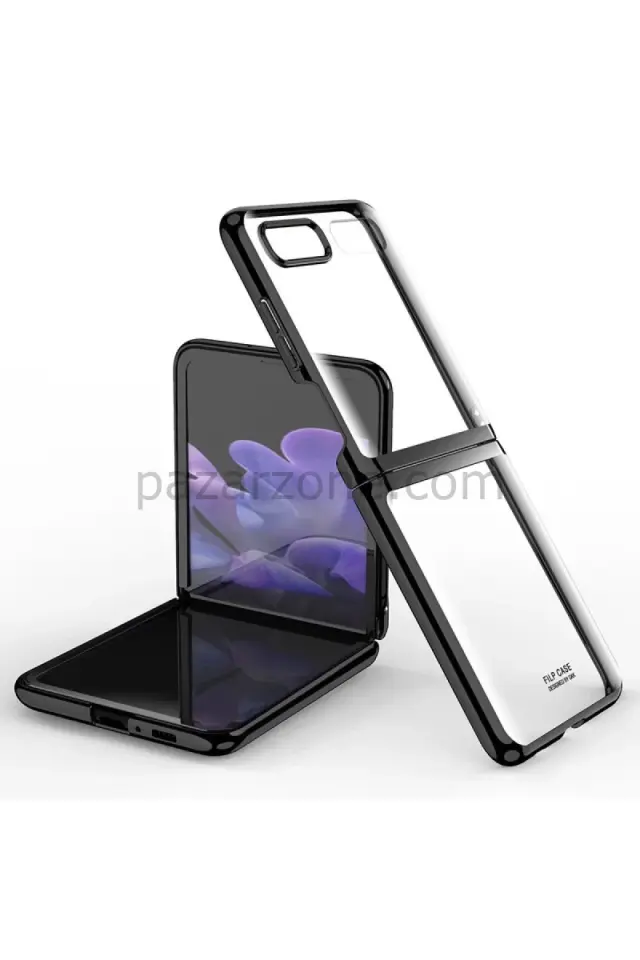 Newface Samsung Galaxy Z Flip 4 Kılıf Fold Element Kapak - Siyah