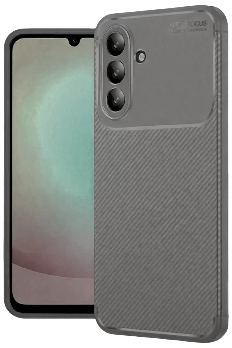 Newface Samsung Galaxy A56 Kılıf Auto Focus Karbon Kapak - Gri