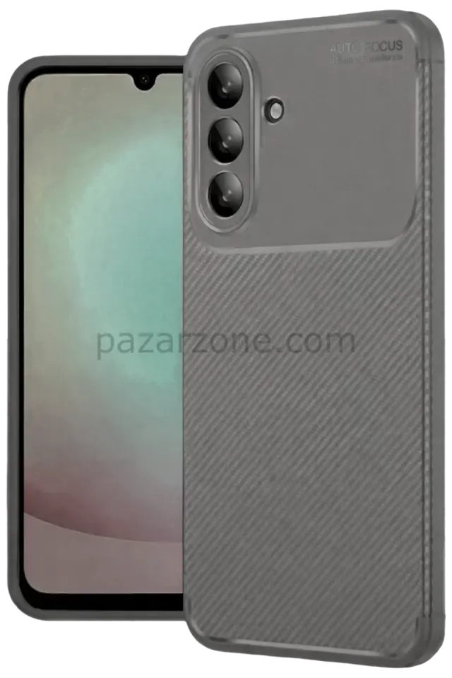 Newface Samsung Galaxy A56 Kılıf Auto Focus Karbon Kapak - Gri