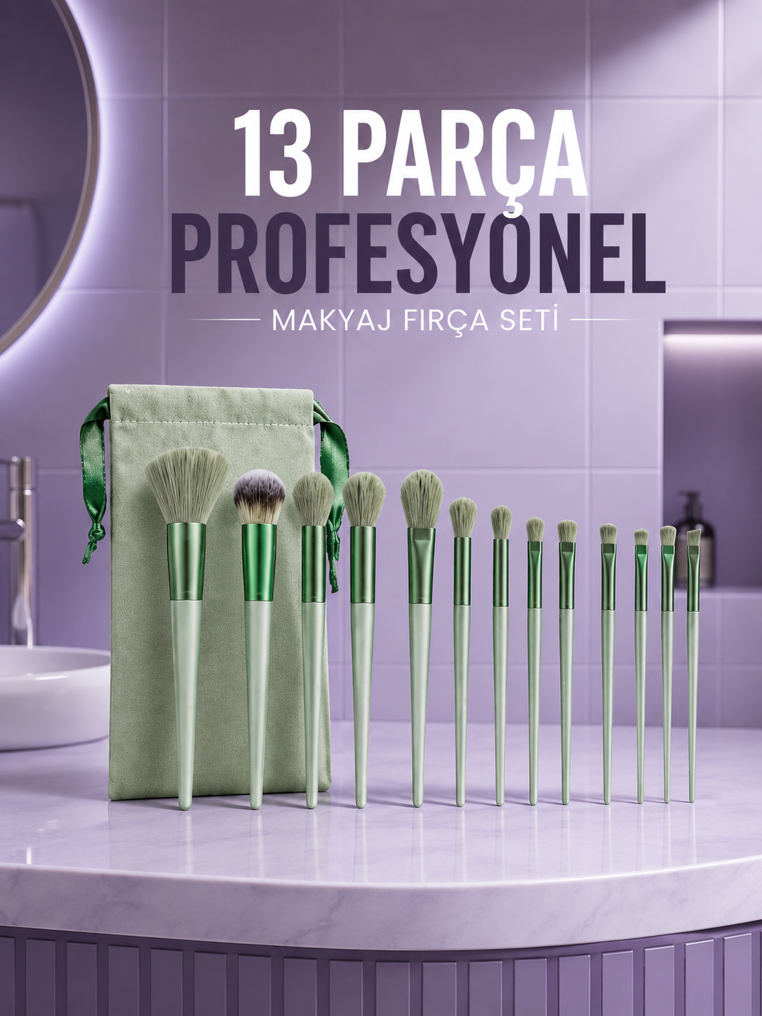 Profesyonel Makyaj Fırça Seti Yumuşak Kıllı Taşınabilir Çantalı