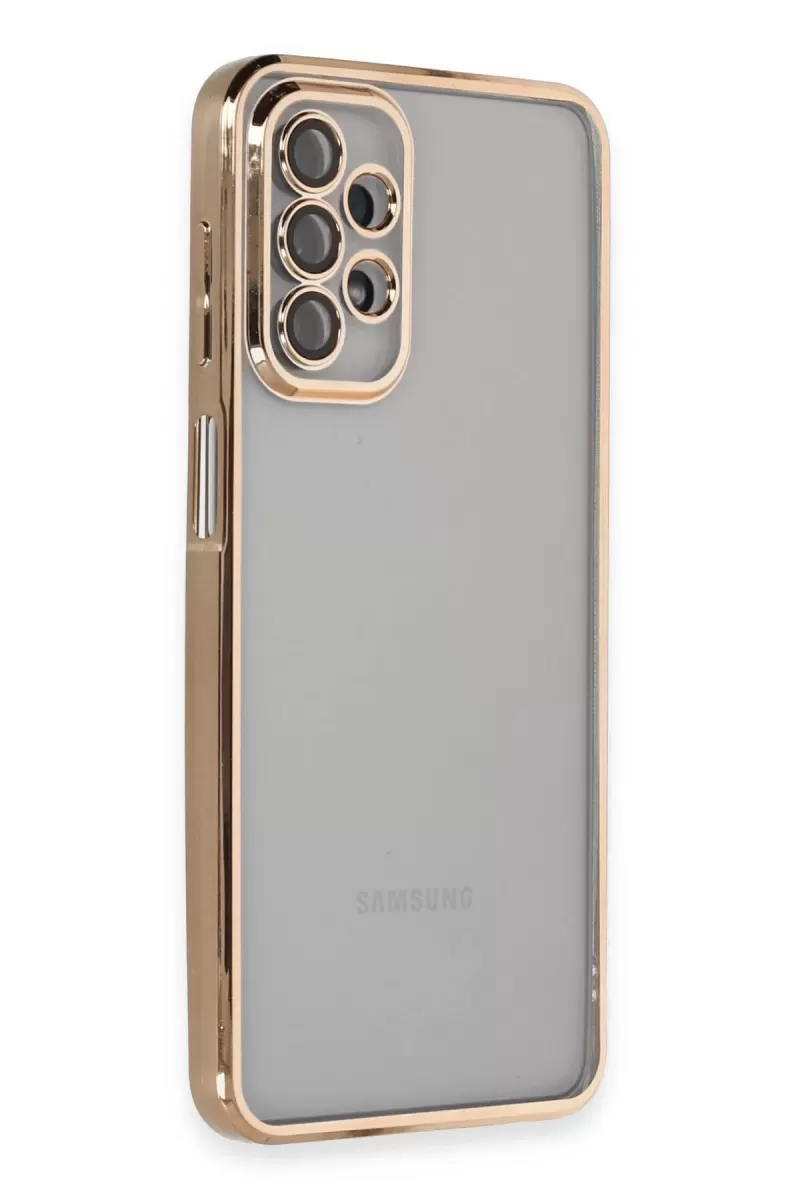 Newface Samsung Galaxy A23 4G Kılıf Razer Lensli Silikon - Gold
