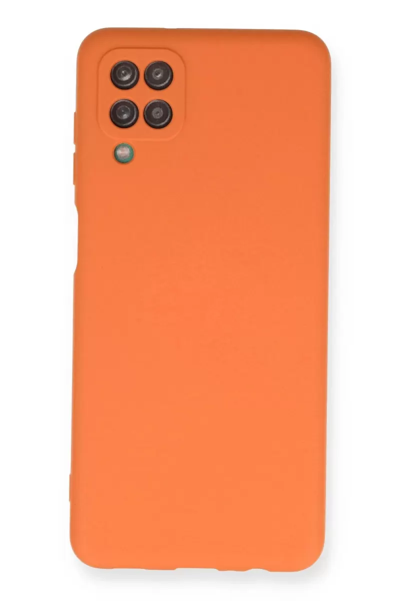 Newface Samsung Galaxy A12 Kılıf Nano içi Kadife Silikon - Turuncu