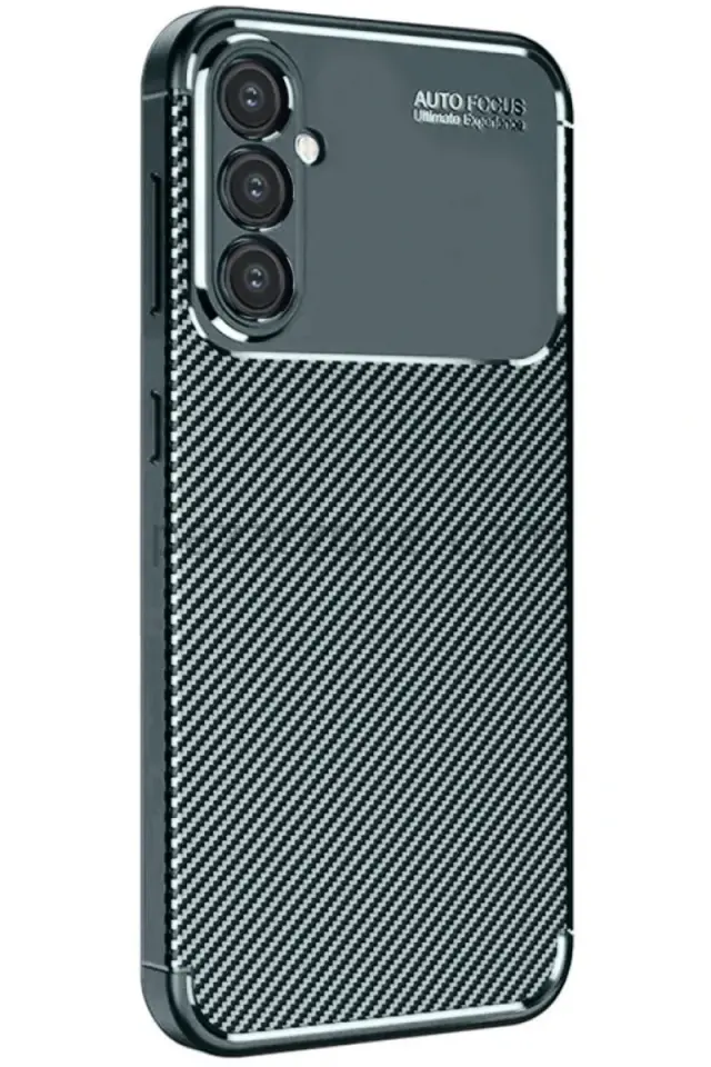 Newface Samsung Galaxy A56 Kılıf Auto Focus Karbon Kapak - Koyu Yeşil