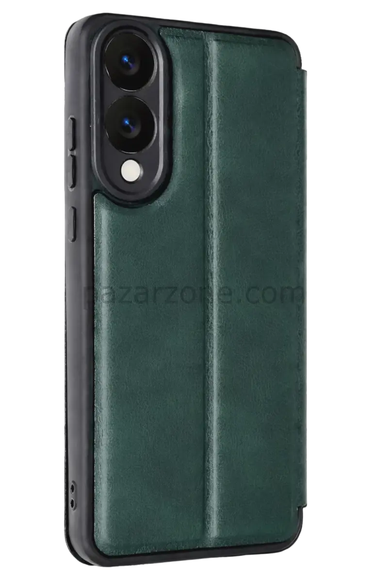 Newface Samsung Galaxy S25 Edge Flip Cover - Koyu Yeşil