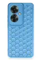 Newface Oppo Reno 11F Kılıf Petek Silikon Kapak - Mavi