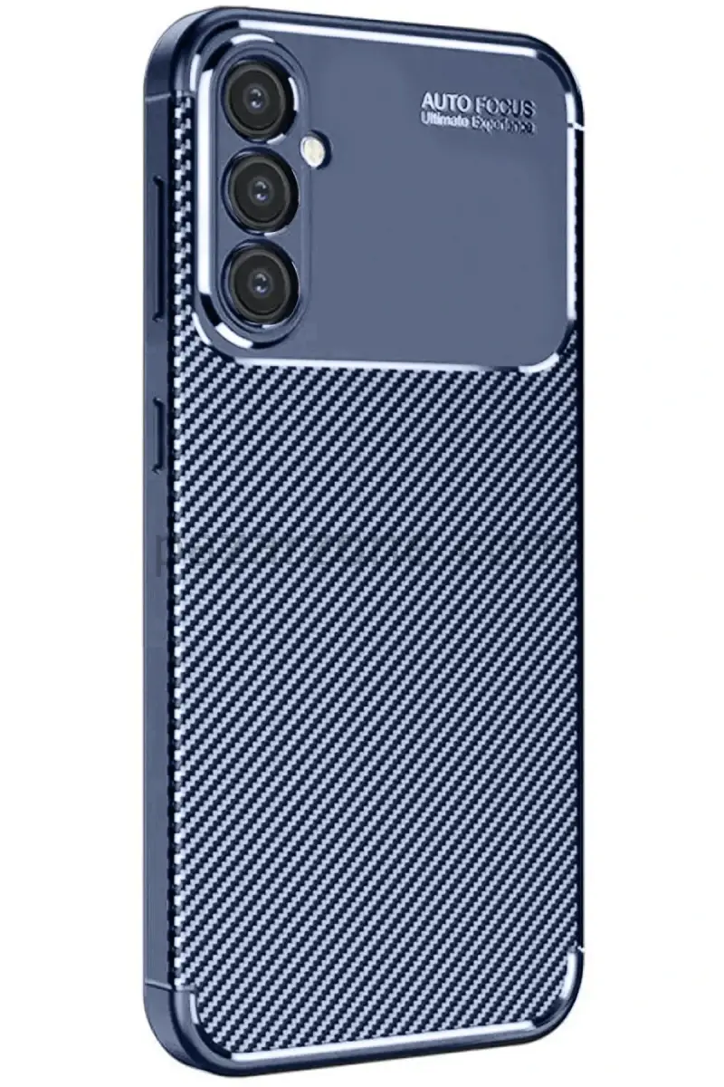Newface Samsung Galaxy A56 Kılıf Auto Focus Karbon Kapak - Lacivert