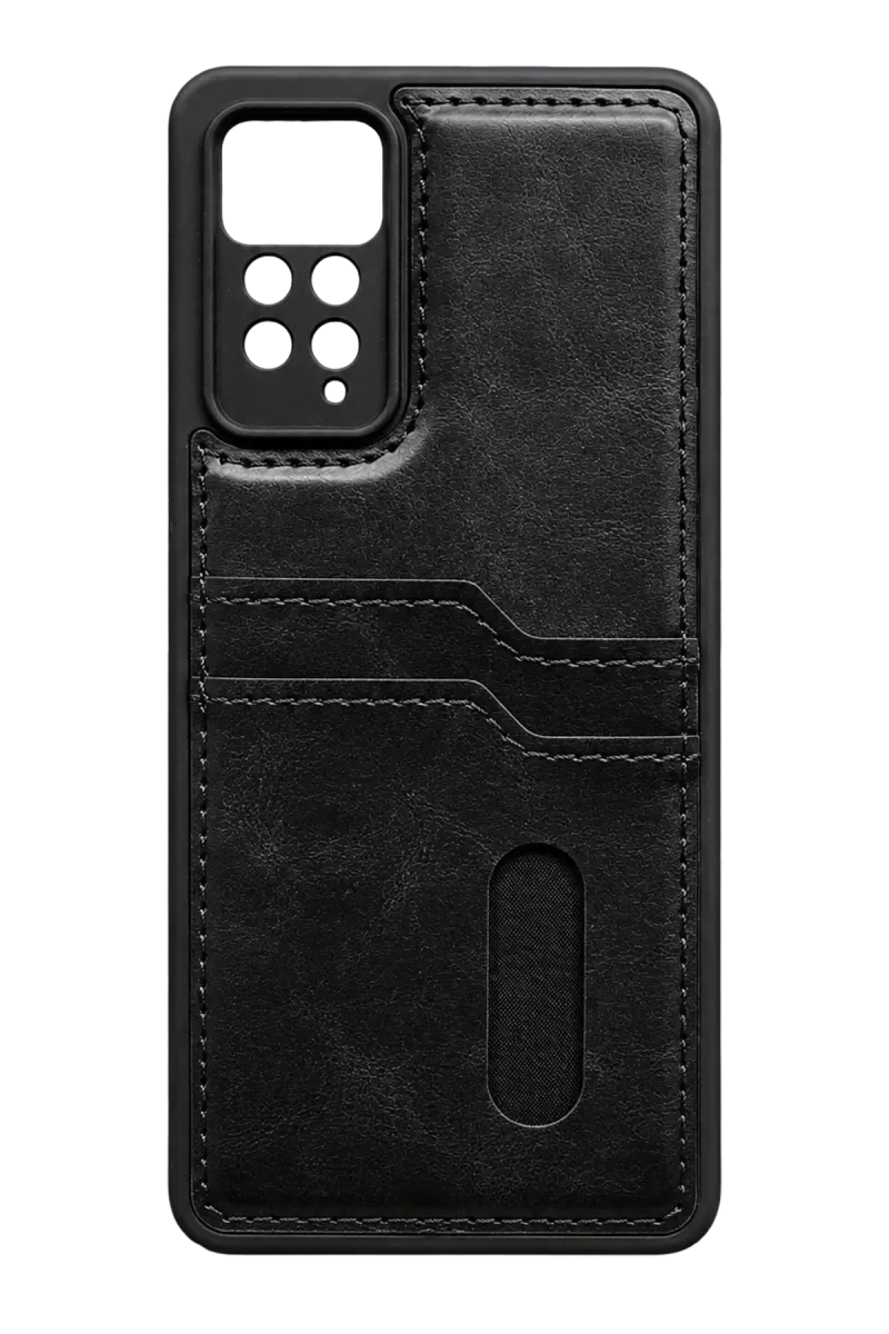 Newface Xiaomi Redmi Note 12 Pro 4G Kılıf Sara Kartvizitli Deri Kılıf - Siyah