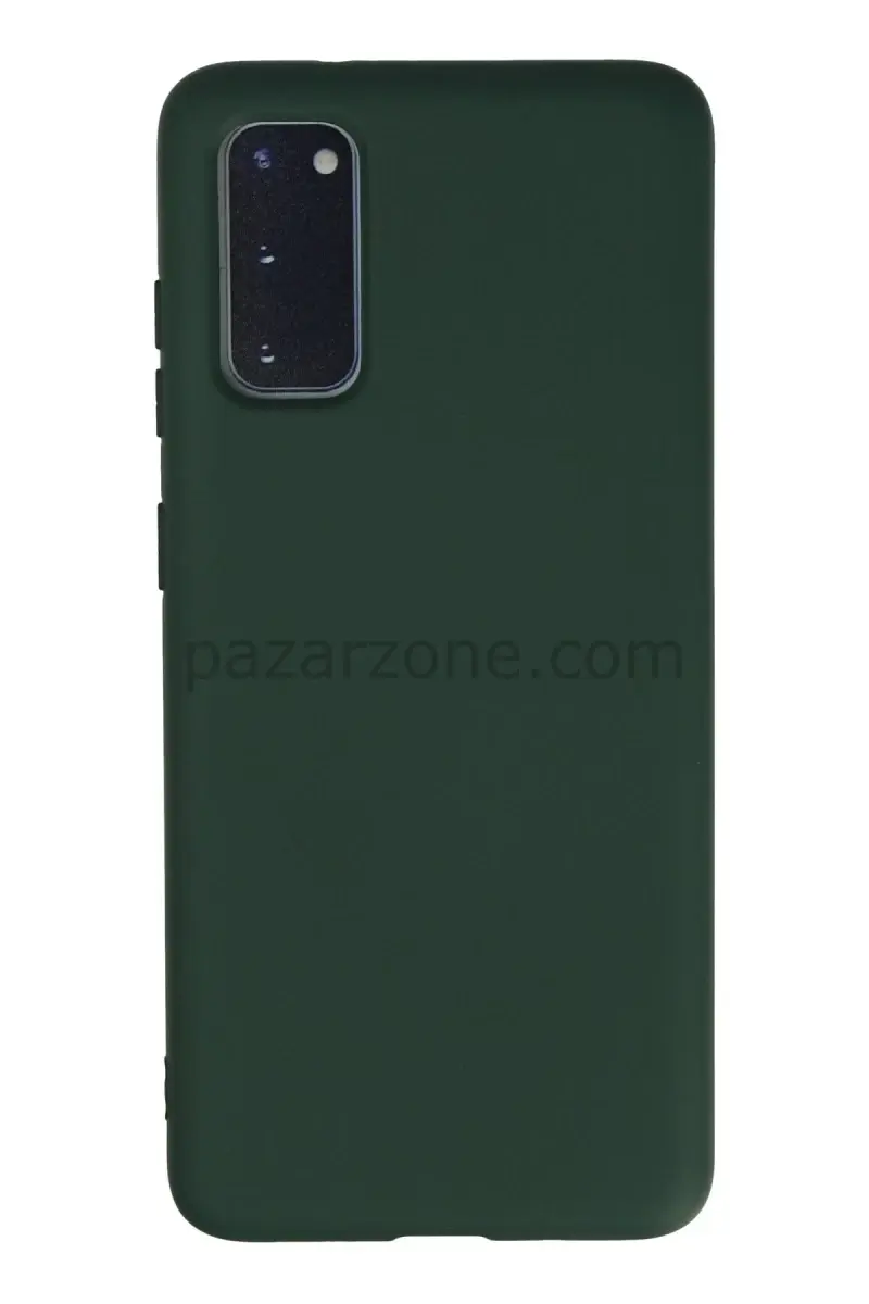 Newface Samsung Galaxy S20 Kılıf Nano içi Kadife Silikon - Koyu Yeşil