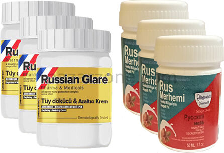 Hintohu Rus Merhami Tüy Dökücü 50 ml 3 Adet + Genital Bölge Rus Merhemi 50 ml 3 Adet