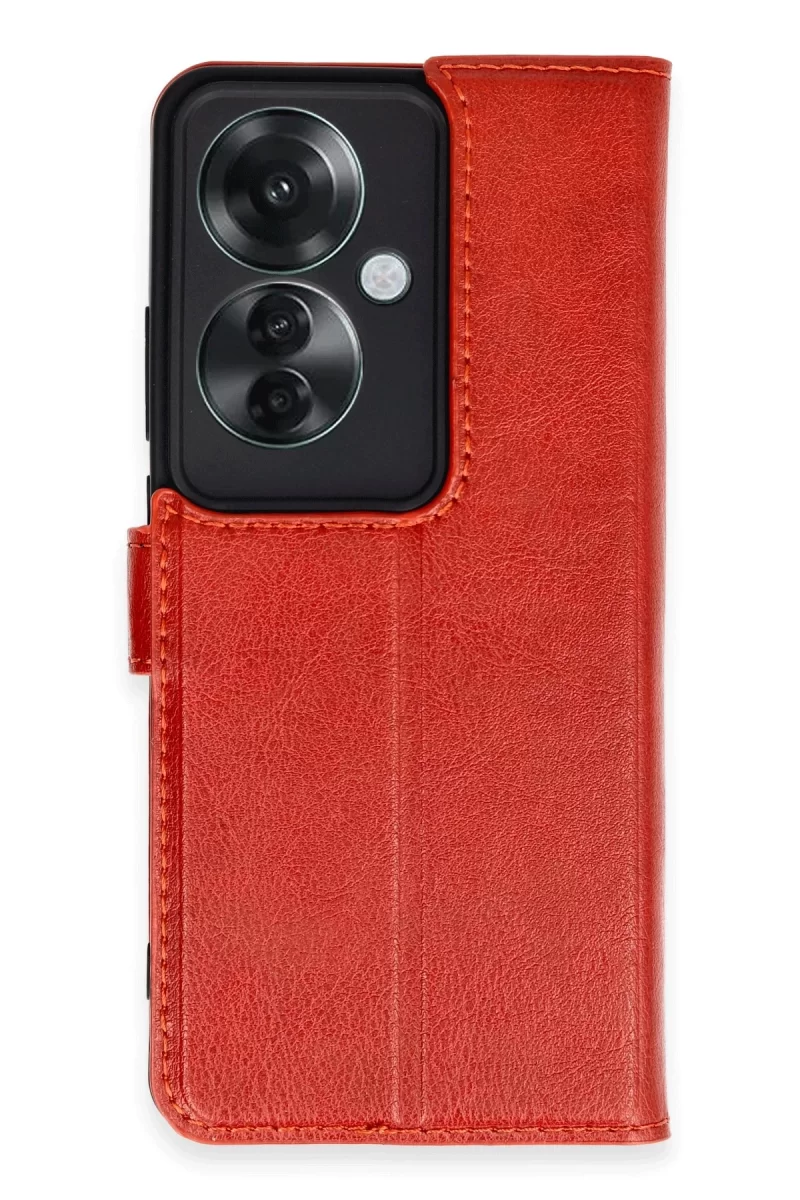Newface Oppo Reno 11F Kılıf Trend S Plus Kapaklı Kılıf - Kırmızı