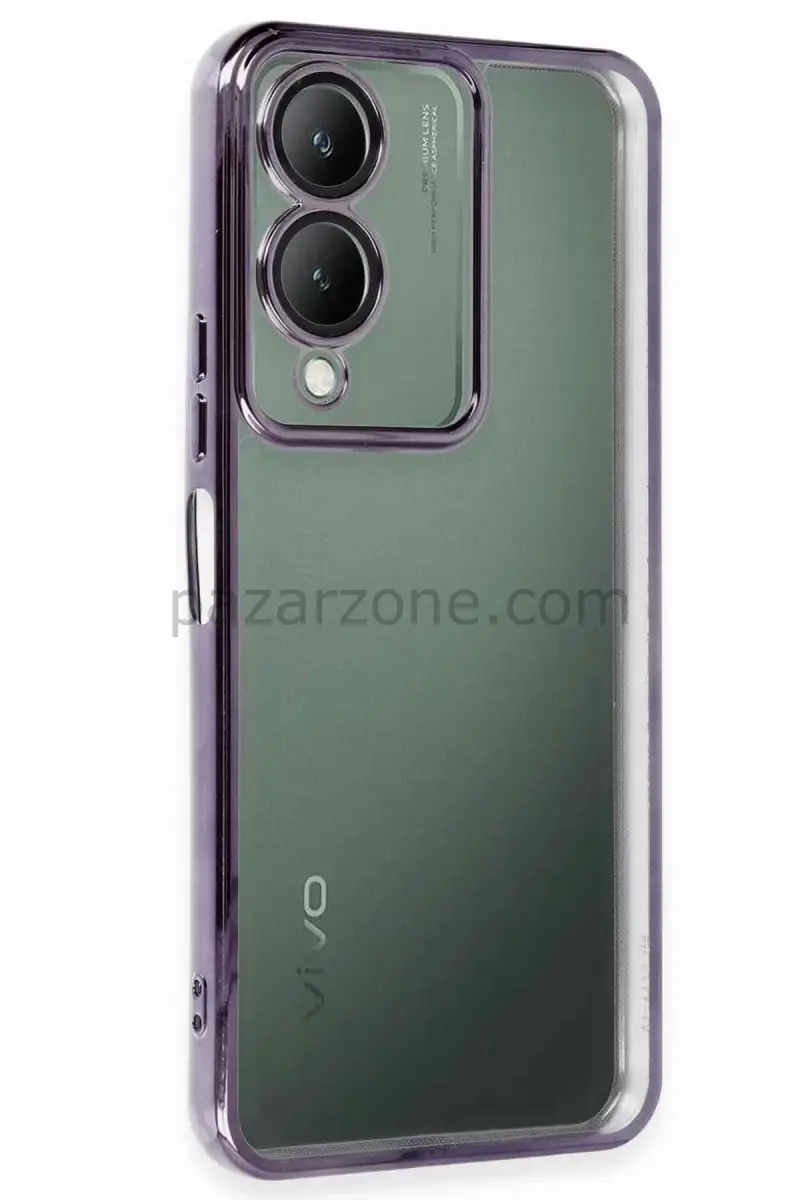 Newface Vivo Y17S Kılıf Razer Lensli Silikon - Mor