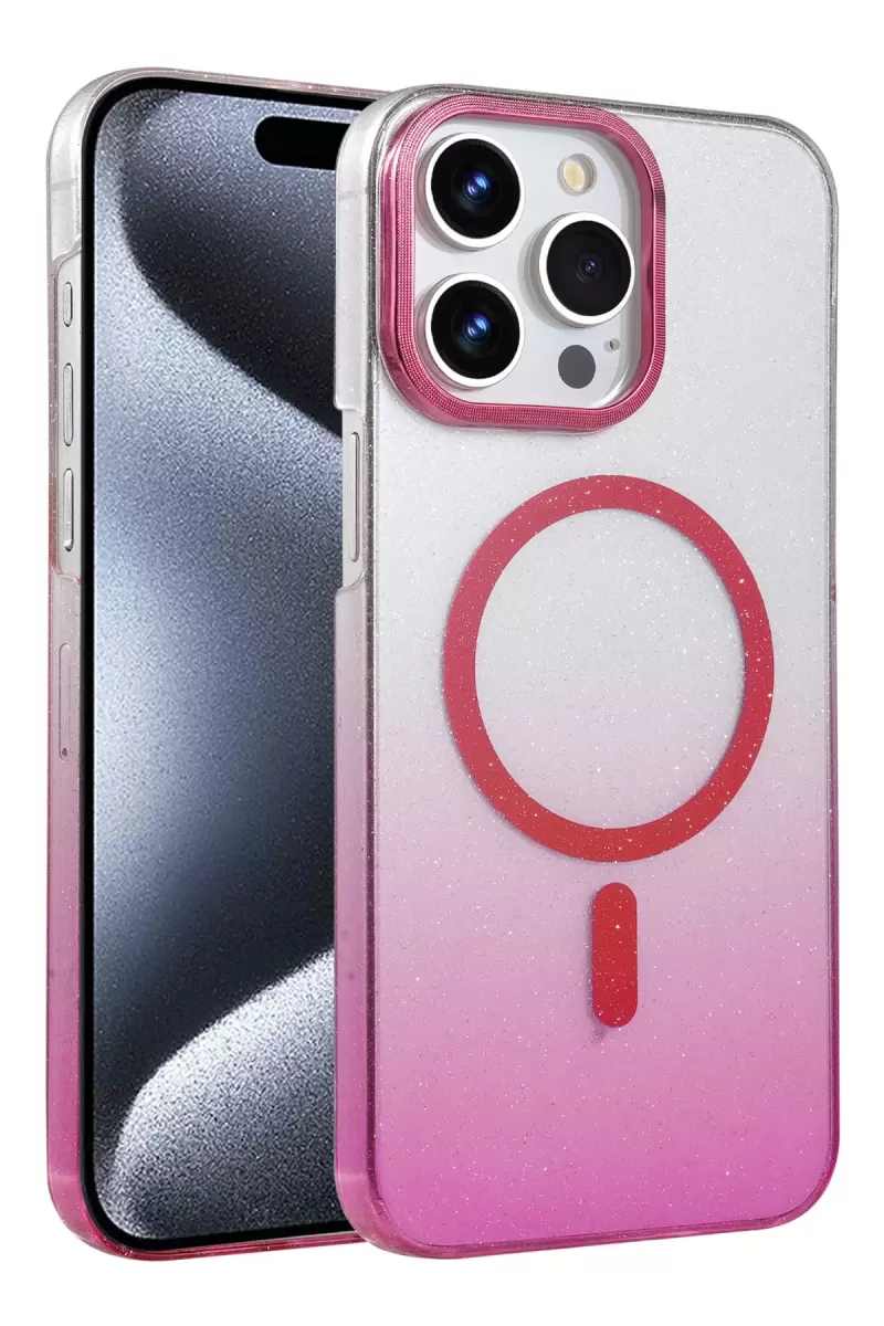 Newface Apple iPhone 14 Pro Max Glossy Magsafe Kapak - Pembe
